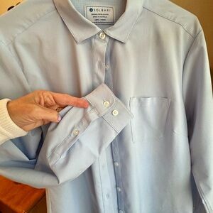 Solbari Women's Light Blue Button Down Shirt